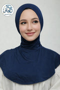 navy blue Full Neck Cap