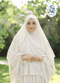 Two-layer round Indonesian khimar Off white