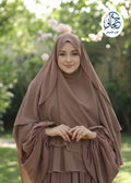 Two-layer round Indonesian khimar Coffee Color