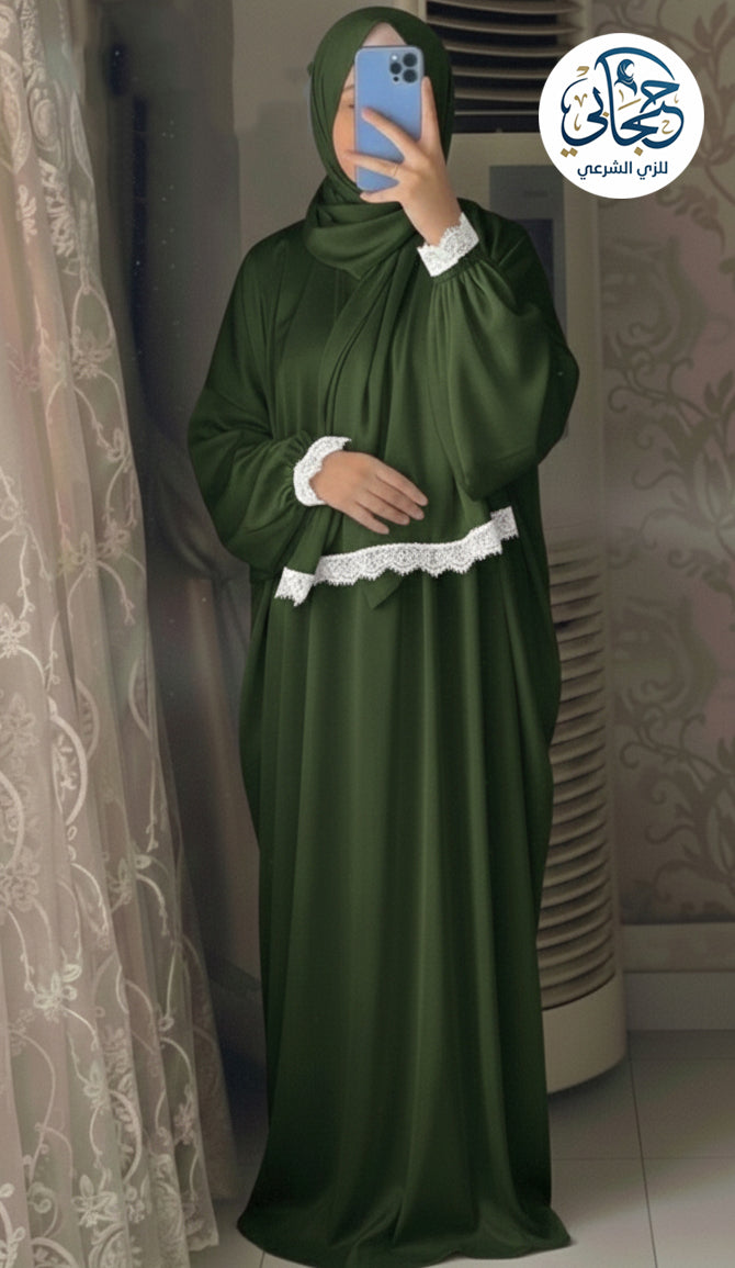  إسدال بطرحة بجوبير زيتي