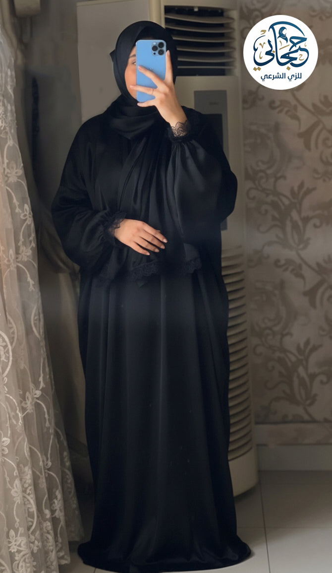  إسدال بطرحة بجوبير أسود