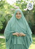 Two-layer round Indonesian khimar Mint green